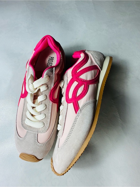 Project Cloud Shoes - Women’s Pink Cream Lace-Up Fashion Sneakers